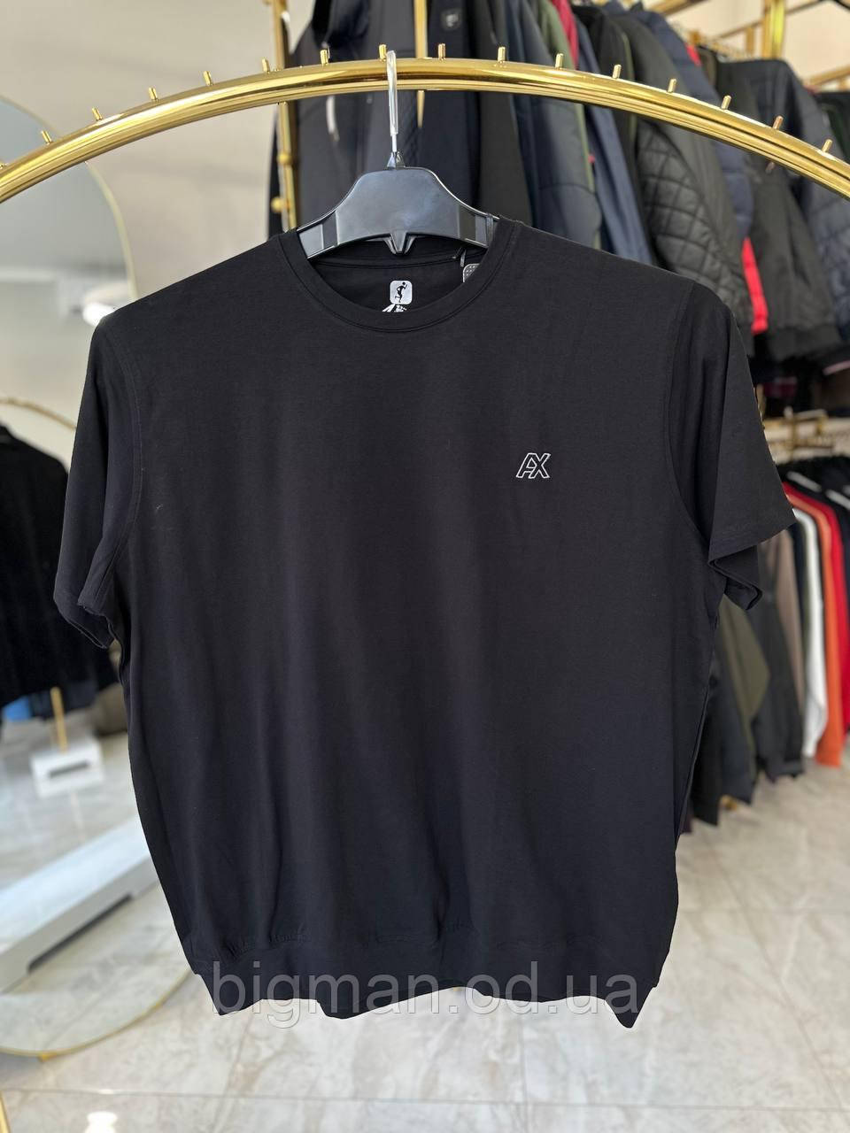 Чоловіча футболка манжет Annex 1410 (батал) 2-6XL чорна