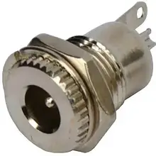 Гніздо живлення TCOM, 5.5/2.5мм, монтажне, металеве, з гайкою 1уп-10 шт.