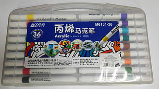 Набір акрилових скетчмаркерів M6131-36 кольорів Aodemei, plastic box