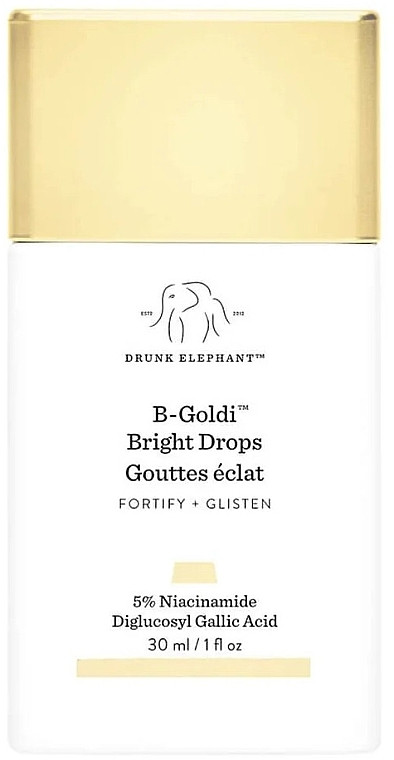 Краплі для сяйва шкіри з ніацинамідом Drunk Elephant B-Goldi Bright Drops 30 ml, фото 1