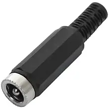 Гніздо живлення TCOM, 5.5/2.5мм, під кабель, корпус пластик