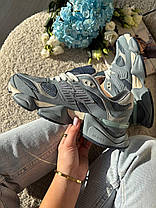 Кросівки унісекс New Balance 9060 Arctic Grey Нью Беланс 9060 арктик шкіряні сірі з синім демісезон, фото 5