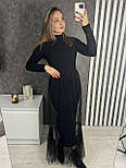 Довга спідниця із сітки з оборками в чорному кольорі (р. 42-46) 3111670, фото 9