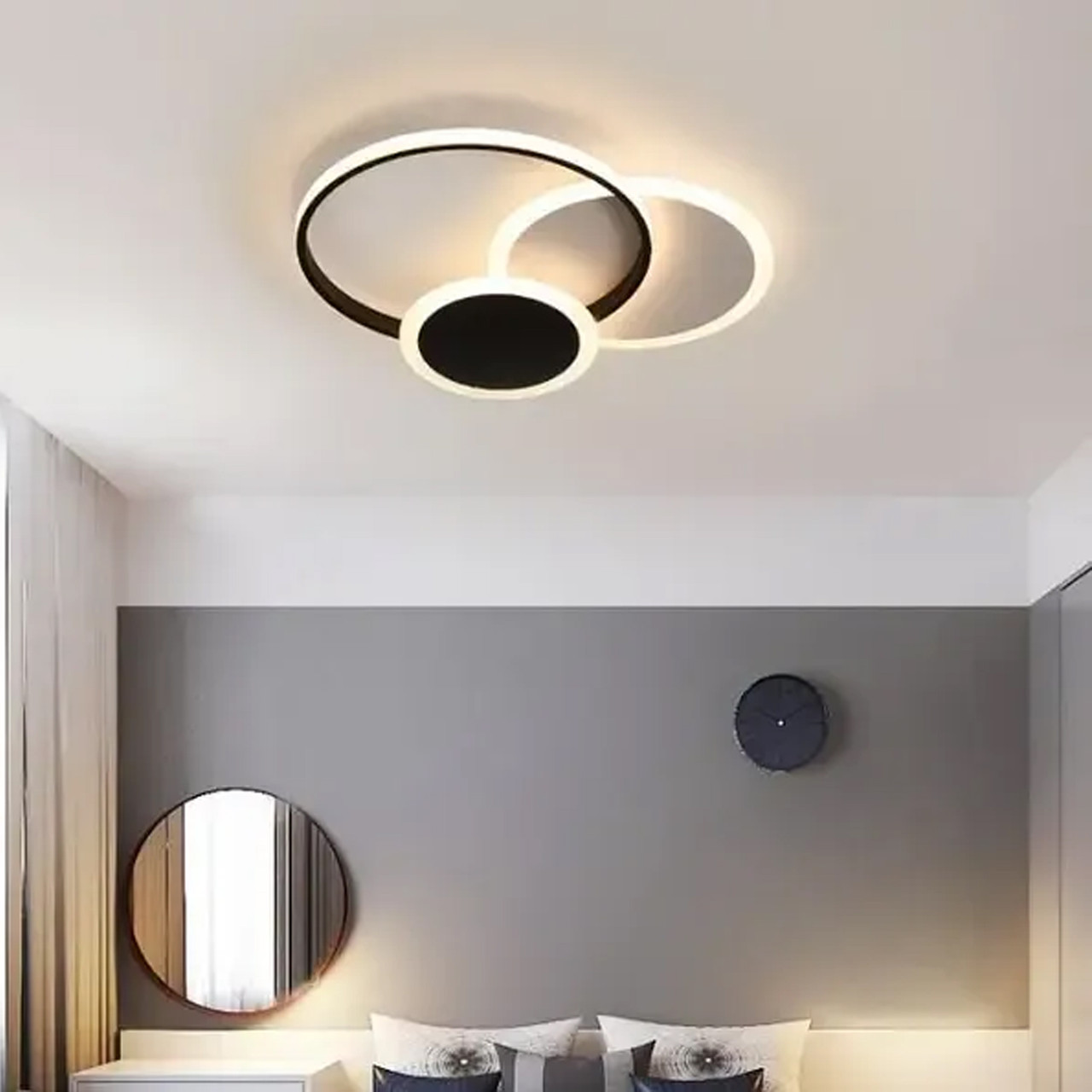 Кругла Led люстра чорно-біла до 10 м² (JH-C04 23W)