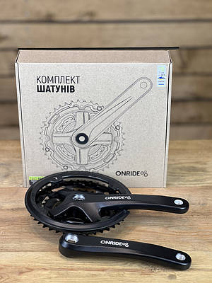 Шатуни на велосипед ONRIDE Trio 850P, під квадрат, 170 мм, 22-32-42Т, на 8 шв., чорний