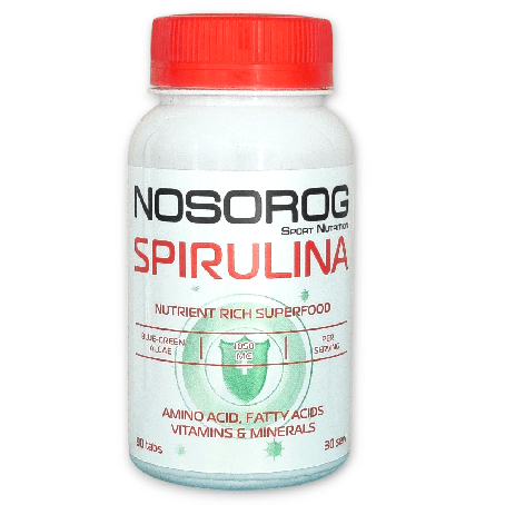 Спіруліна в таблетках Nosorog Spirulina 90 tab, фото 1