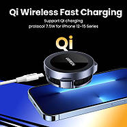 Магнітний тримач для телефона з зарядкою в машину UGREEN CD380 Magnetic Wireless Car Charger for Tesla (сірий), фото 6