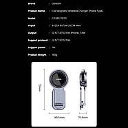 Магнітний тримач для телефона з зарядкою в машину UGREEN CD380 Magnetic Wireless Car Charger for Tesla (сірий), фото 9