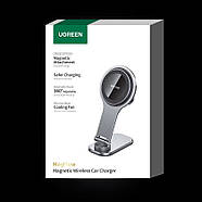 Магнітний тримач для телефона з зарядкою в машину UGREEN CD380 Magnetic Wireless Car Charger for Tesla (сірий), фото 11
