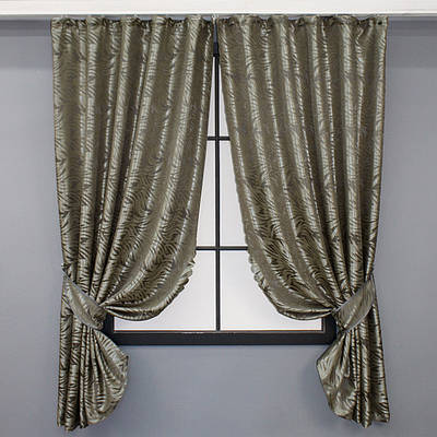 Комплект (2шт. 1,45х1,7м.) коротких штор жакард, «Magic». Колір капучино. Код 1607ш 35-0246