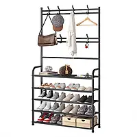 Вішак для одягу з 5 полицями для взуття Чорний  AY 2026 153х65х26 см