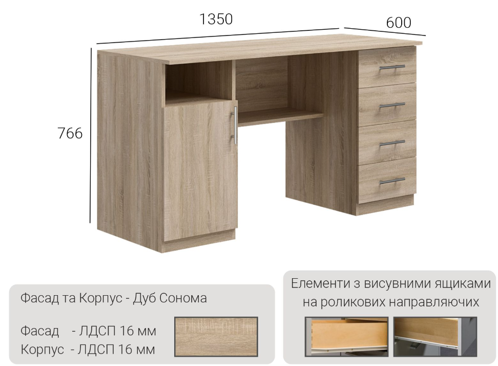 Стіл письмовий Е1 Київський Стандарт купити в Одесі, Україні.