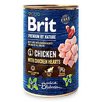 Корм вологий Brit Premium by Nature k 800 консерви для собак з куркою та курячими серцями 800 г dutyfree