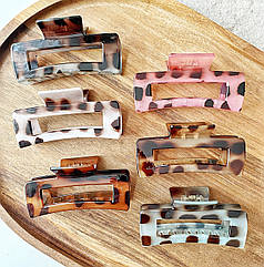 Крабі для волосся гуртом пластик 10*4,5 см 12 шт/уп ЛЕОПАРДОВІ