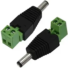 Штекер живлення TCOM, 2.1/5.5мм, з клемною колодкою, двосекційний