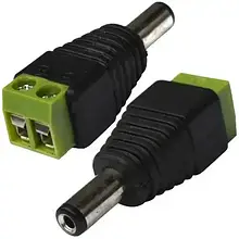 Штекер живлення DC, 2.1/5.5мм, з клемною колодкою (під гвинт)