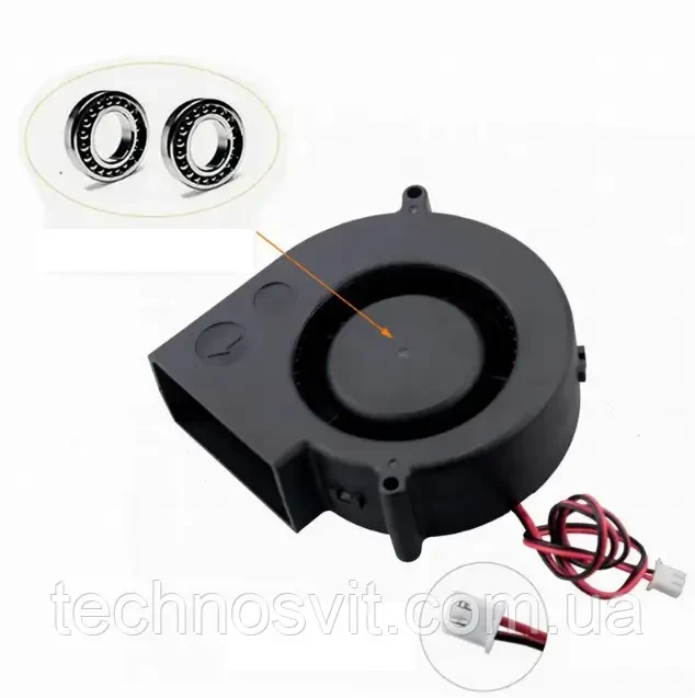 Вентилятор равлика 97 мм 12 В 2пін відцентровий серверний кулер ЧПУ, фото 1