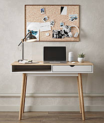 Письмовий стіл LION Сканді-1 Німфея Альба (білий)/Дуб Артизан (стільниця) (LION-041394) ТОП