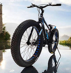 Стильний алюмінієвий велосипед Fat Bike 26"×4.0, рама 17", S800 Hammer Extrime, чорно-синій