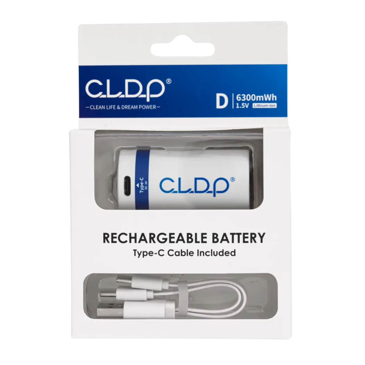 Акумулятор LR20 C.L.D.P Li-ion 1.5V USB Type-C