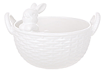 Піала з ручками керамічна біла Кролик 19.5 см BonaDi