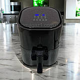 Аерофритюрниця безмасляна 4 л Crownberg 1200 Вт електрична з автовідключенням і оглядовим віконцем, фото 5