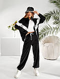 Костюм молодіжний велюровий з білими лампасами в кольорах 8484, фото 6