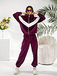 Костюм молодіжний велюровий з білими лампасами в кольорах 8484, фото 3
