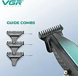 Машинка для стриження волосся з потужним мотором XPRO VGR V-992 з насадками 1-2-3 мм, фото 10