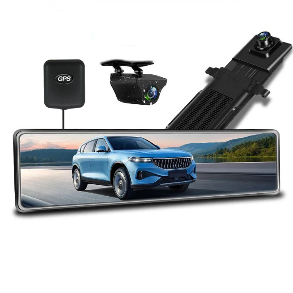 Дзеркало відеореєстратор Jansite T95D 11.26" з двома камерами | 4K + 1080P | Wi-Fi | GPS | Сенсорний дисплей