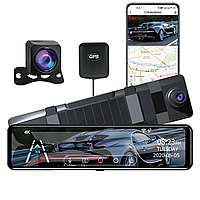 Дзеркало відеореєстратор E-ACE A45P 11.28"з двома камерами | 4K + 1080P | Wi-Fi | GPS | Сенсорний дисплей