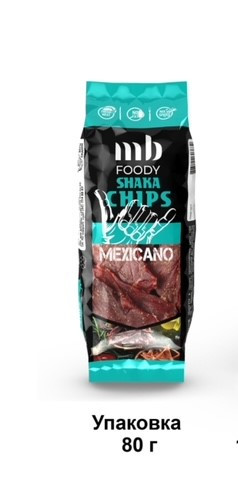 Shaka chips в'ялені МЕКСИКАНО, курячі 80г