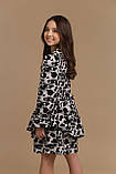 Стильне вишукане ошатне плаття для дівчинки підлітка принт Леопард 7 8 9 10 11 12 13 років, фото 2