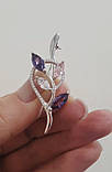Брошка - шпилька срібна з фіанітами, фото 2