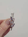 Брошка - шпилька срібна з фіанітами, фото 4