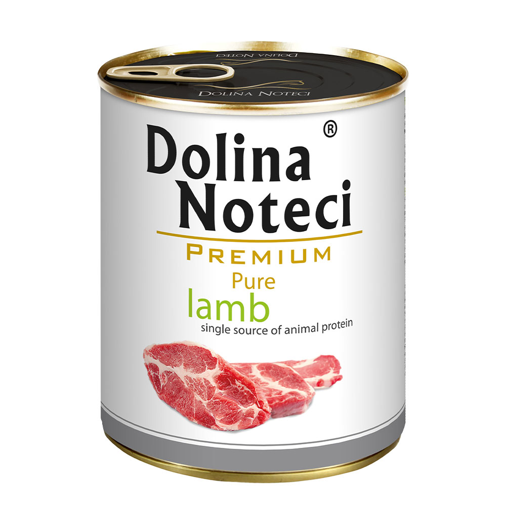 Вологий корм для собак алергіків з ягням, Dolina Noteci Premium Pure 800 гр