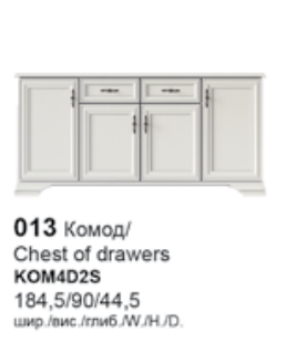 Комод KOM4D2S Кентукі БРВ Білий, фото 1