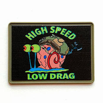 Шеврон ПВХ HIGH SPEED LOW DRAG на липучці для велкро патч гумовий