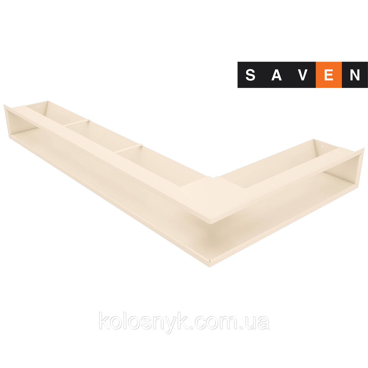 Вентиляційна решітка для каміна кутова ліва SAVEN Loft Angle 95х450х800 кремова