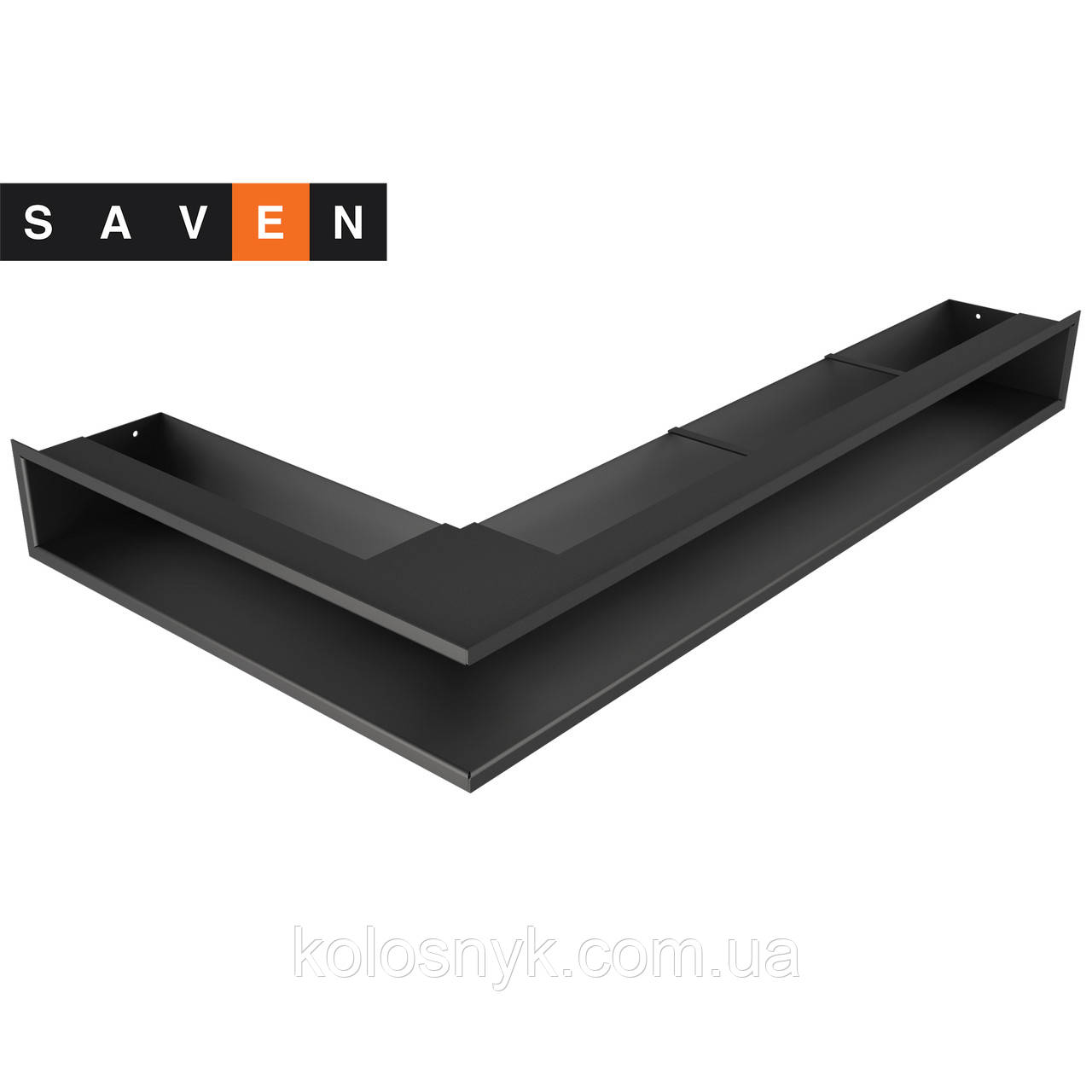Вентиляційна решітка для каміна кутова права SAVEN Loft Angle 95х800х450 чорна