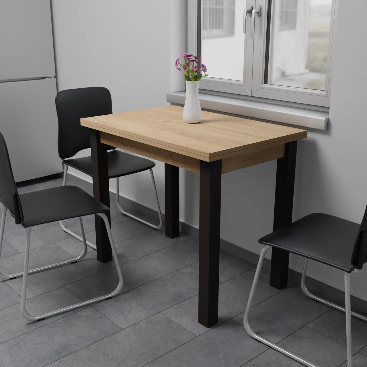 Стіл обідній розкладний Neman ЮК, колір  дуб торро  /  венге