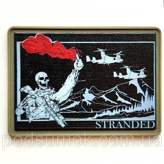 Шеврон ПВХ STRANDED на липучці для велкро патч гумовий, фото 1