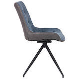 Стілець поворотний Aurora чорний/меланж океан, фото 3