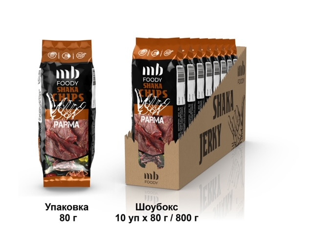 Shaka chips в'ялені ПАРМА, курячі 800 г