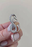 Брошка - шпилька срібна з фіанітами