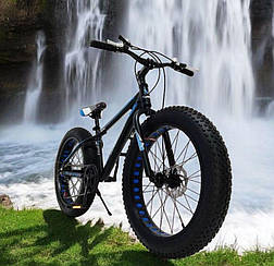 Стильний алюмінієвий велосипед Fat Bike 24"×4.0, рама 15", S800 Hammer Extrime, чорно-синій