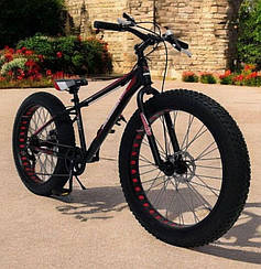 Стильний алюмінієвий велосипед Fat Bike 26"×4.0, рама 17", S800 Hammer Extrime, чорно-червоний