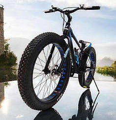 Стильний алюмінієвий велосипед Fat Bike 26"×4.0, рама 17", S800 Hammer Extrime, чорно-синій