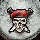 Череп у береті з ножами ДШВ об'ємний шеврон / патч