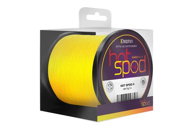 Плетений шнур, Шнур для спода Delphin HotSPOD 4 / yellow  0,14мм 9,1кг  300м